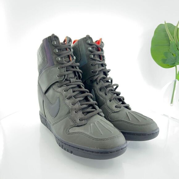 Nike Dunk Sky Hi Hidden Wedge Sneaker boot 2.0 Women Size 9 Green Water Repel - Picture 5 of 16